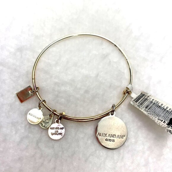 Alex and Ani Team USA Flame Charm Bracelet - Shiny Silver, 2"- 3.5", NWT - Picture 2 of 2